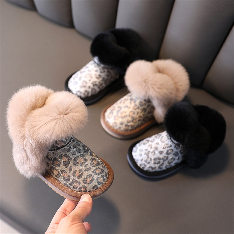 2022-New-Winter-Girls-Snow-Boots-Genuine-Leather-Leopard-Warm-Plush-Children-Boots-Fashion-Todder-Kids-1