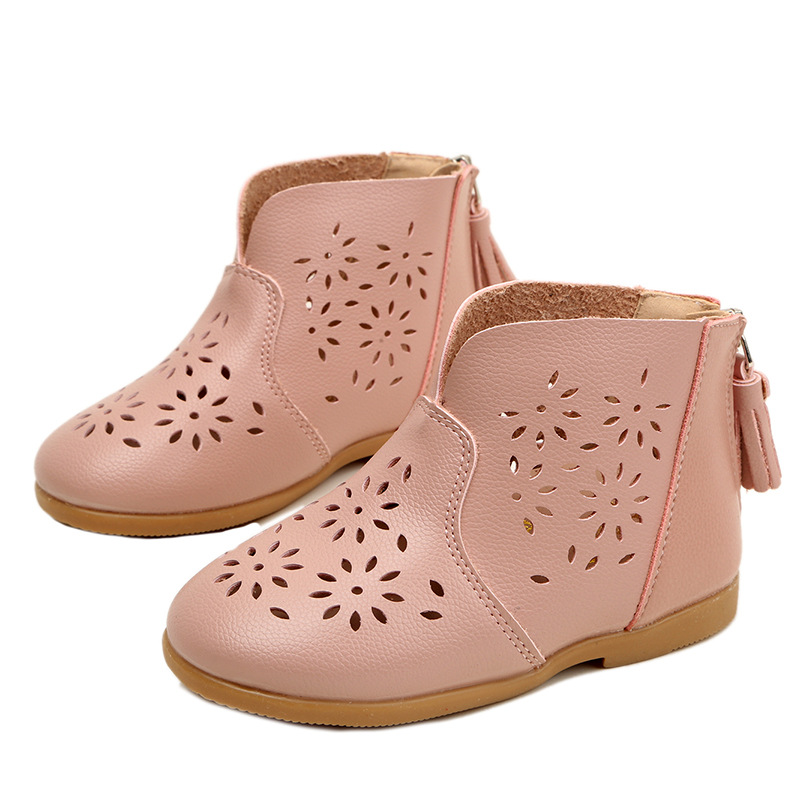 2022-Spring-Summer-Princess-Shoes-Girls-Boots-Sweet-Solid-Color-Baby-Girls-Single-Shoes-Zipper-Hollow-4