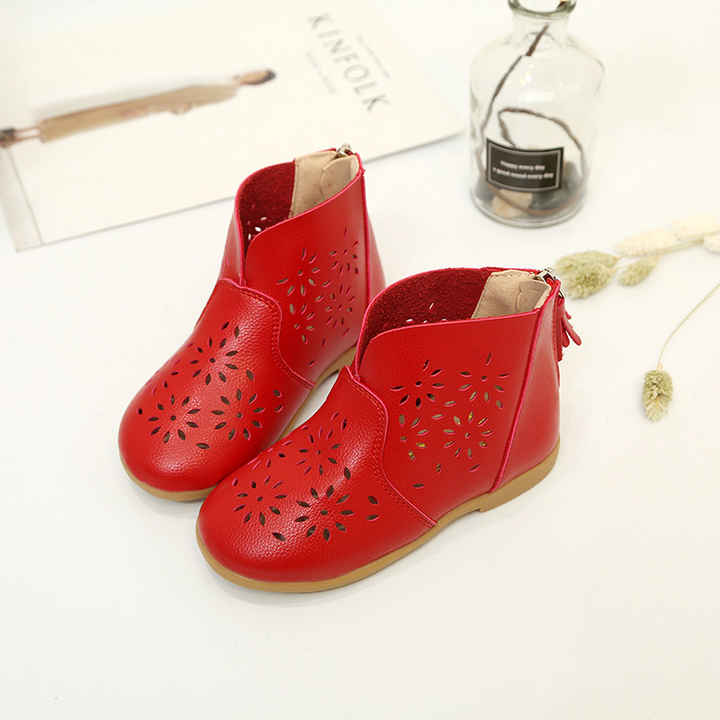 2022-Spring-Summer-Princess-Shoes-Girls-Boots-Sweet-Solid-Color-Baby-Girls-Single-Shoes-Zipper-Hollow-5