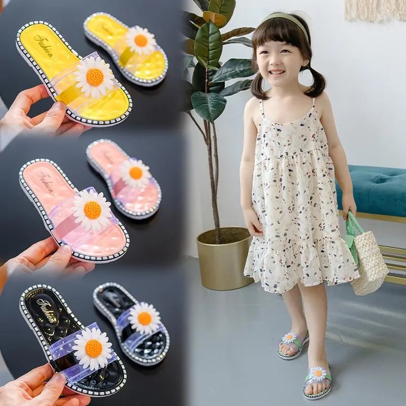 2022-Summer-Girls-Sandals-and-Slippers-Fashionable-Outer-Wear-Non-slip-Cute-Girl-Baby-Daisy-Children-1
