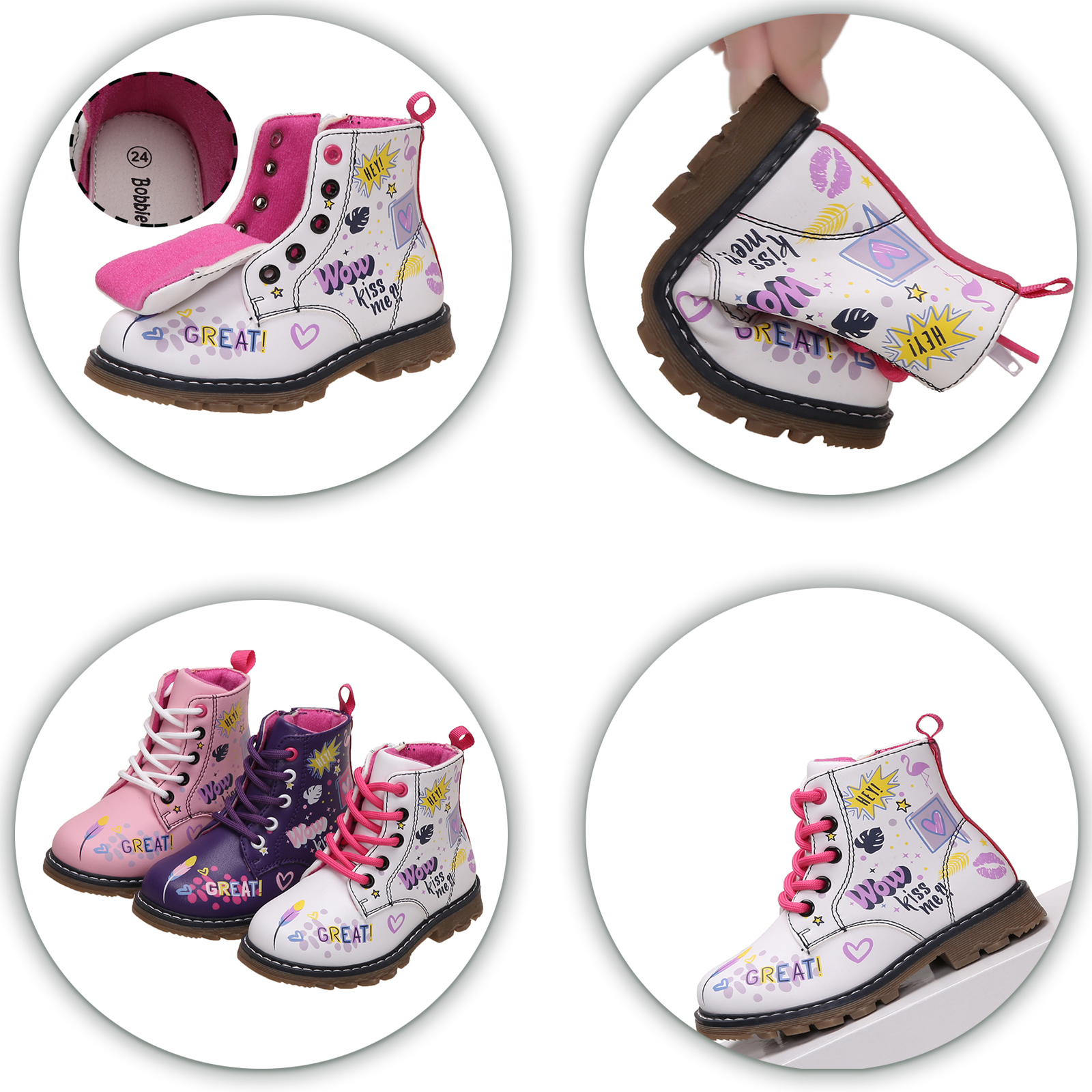 Children-S-Casual-Martin-Boots-Girls-Graffiti-Snow-Boots-Non-Slip-Hiking-Boots-Autumn-And-Winter-4