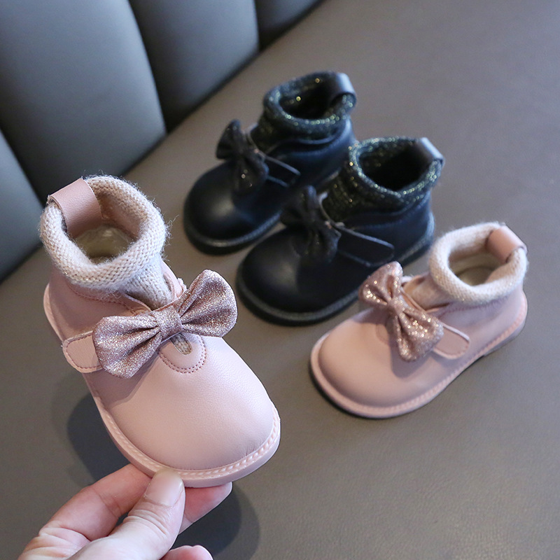 Fashion-Children-s-Flat-Toddler-Shoes-Baby-Girls-Martin-Boots-Cute-Bow-knot-Kids-Princess-Pink-2