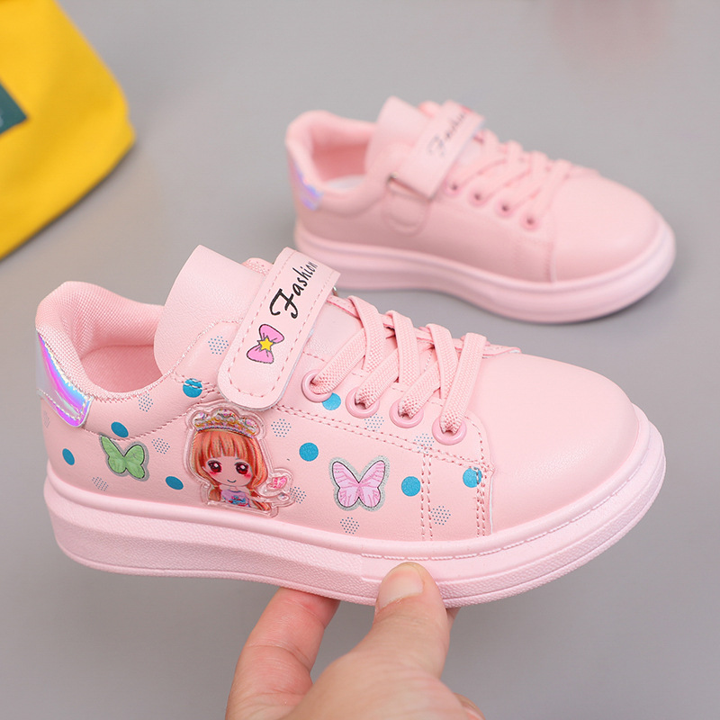 Fashion-Girls-Shoes-Sneakers-White-Pink-Pu-Leather-Children-Casual-Shoes-Cute-Printed-Soft-Little-Kids-1