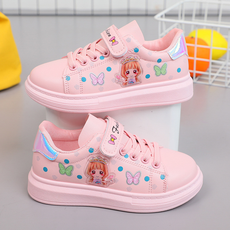 Fashion-Girls-Shoes-Sneakers-White-Pink-Pu-Leather-Children-Casual-Shoes-Cute-Printed-Soft-Little-Kids-2