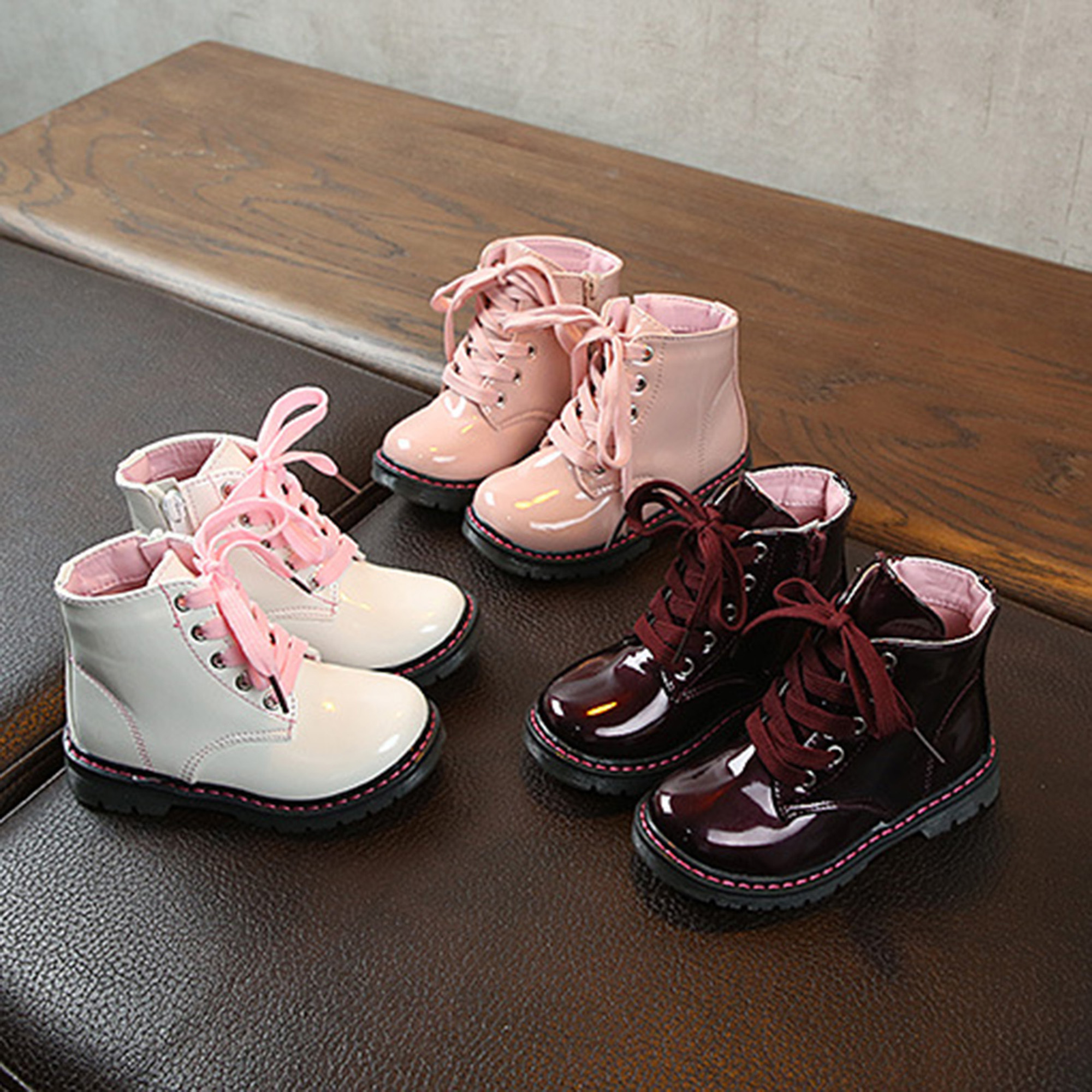 Girls-Boys-Toddler-Autumn-Spring-Martin-Boots-Fashion-Side-Zipper-Lace-Up-PU-Leather-Warm-Shoes-1