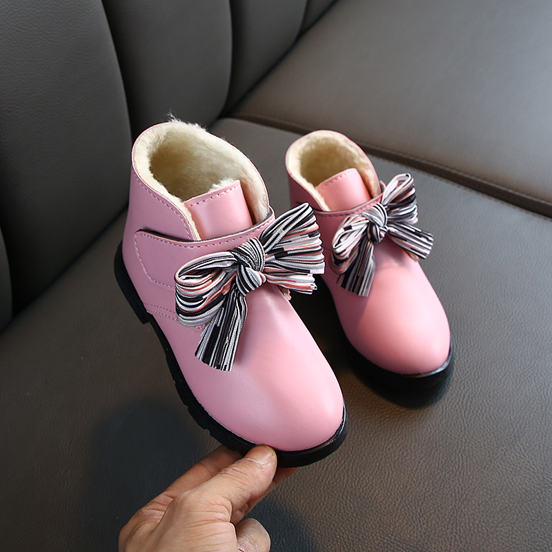 JGSHOWKITO-2022-Girls-Boots-Bow-knot-Ankle-Boots-For-Kids-Warm-Cotton-Fashion-Princess-Children-Winter-3