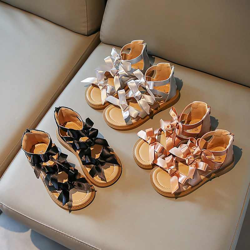 Kids-Fashion-Korean-Style-Bow-Roman-Shoes-2022-Summer-New-PU-Girl-Sweet-Sandals-Children-s-2