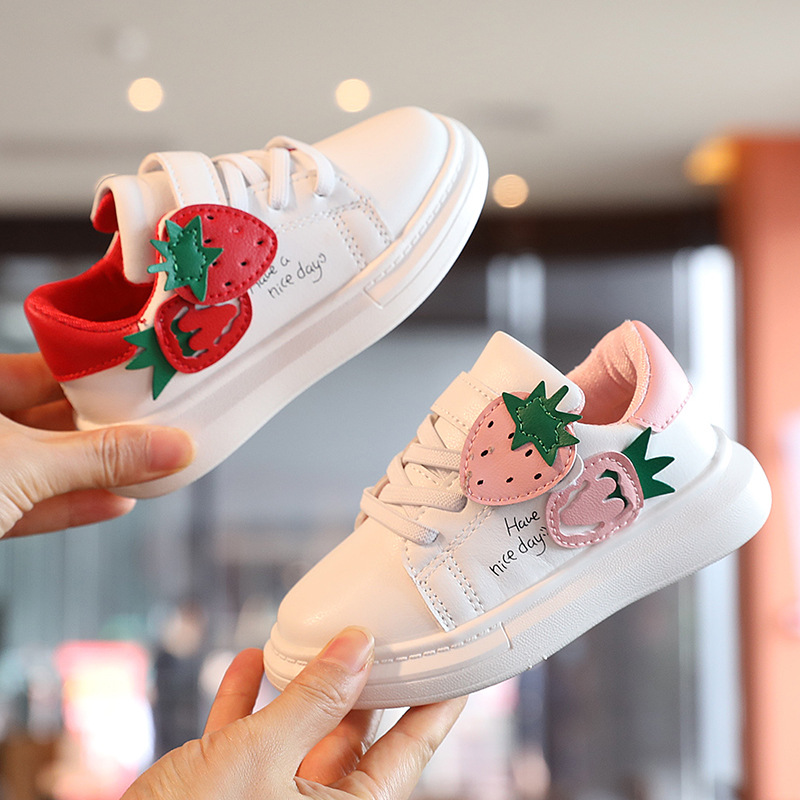 Kids-Shoes-Girls-Autumn-New-Style-2021-Girls-Baby-Strawberry-White-Shoes-with-Low-top-Soft-1