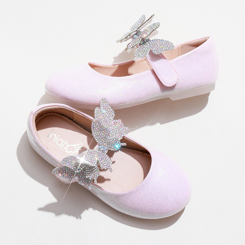 Kids-Shoes-Rhinestone-Blue-Butterfly-Flats-Princess-Girls-Shoes-2022-Children-New-Soft-Bottom-Single-Shoes-2