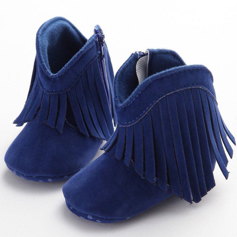 Moccasin-Baby-Kids-Girls-Solid-Fringe-Boots-Shoes-Infant-Soft-Soled-Anti-slip-Booties-0-1Year-1