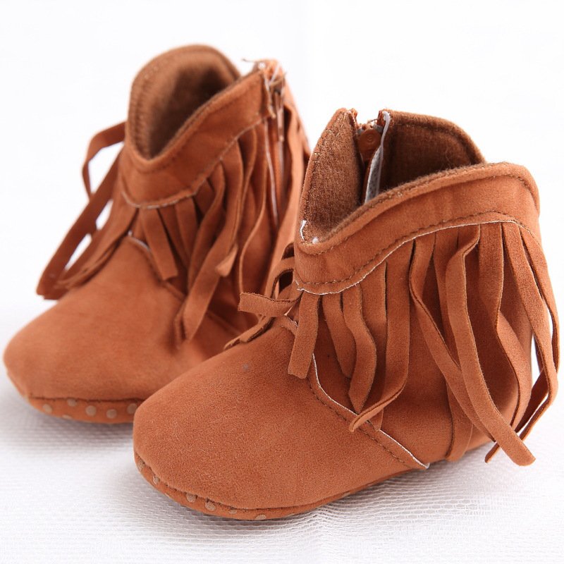 Moccasin-Baby-Kids-Girls-Solid-Fringe-Boots-Shoes-Infant-Soft-Soled-Anti-slip-Booties-0-1Year-2