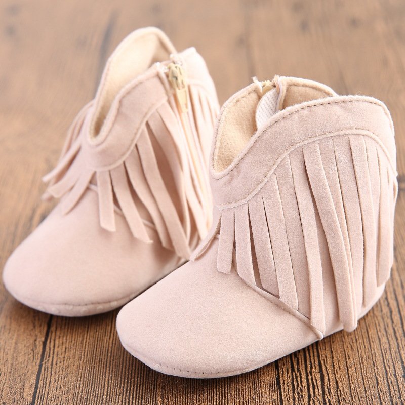 Moccasin-Baby-Kids-Girls-Solid-Fringe-Boots-Shoes-Infant-Soft-Soled-Anti-slip-Booties-0-1Year-3