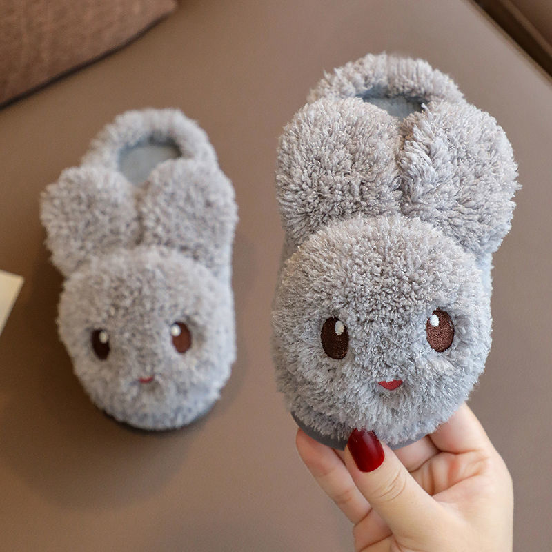 New-Cute-Rabbit-Ears-Children-Fuzzy-Slippers-Autumn-Winter-Home-Indoor-Warm-Cotton-Fluffy-Slippers-Fur-3