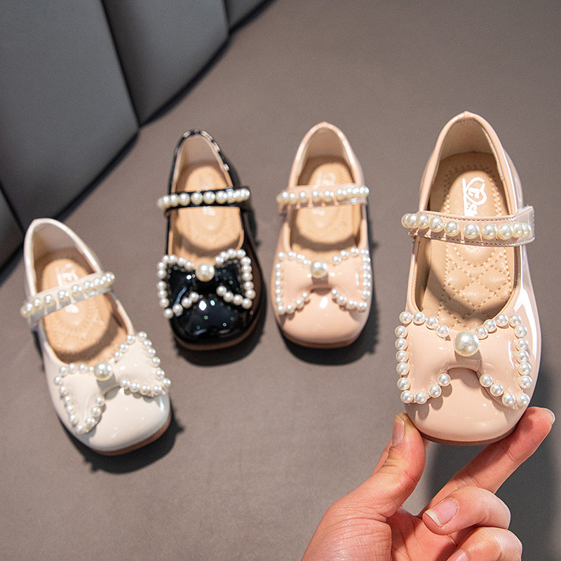 Spring-Bowknot-Pearl-Leather-Girls-Shoes-Baby-Princess-Shoes-1