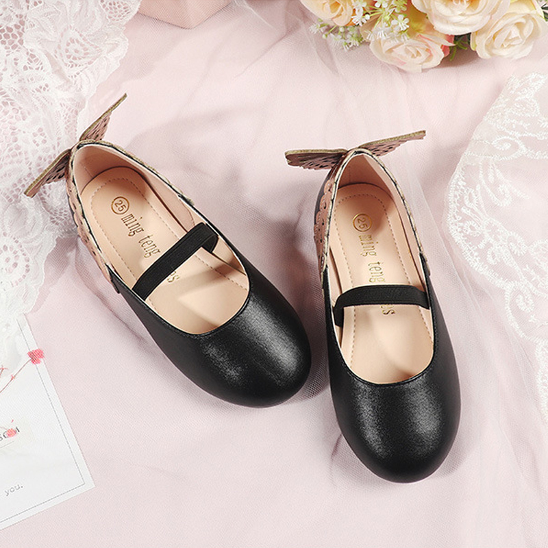 Toddler-Girls-Back-To-School-Performance-Shoes-Ballet-Flats-Butterfly-Flower-Girl-Leather-Halloween-Black-Gold-1