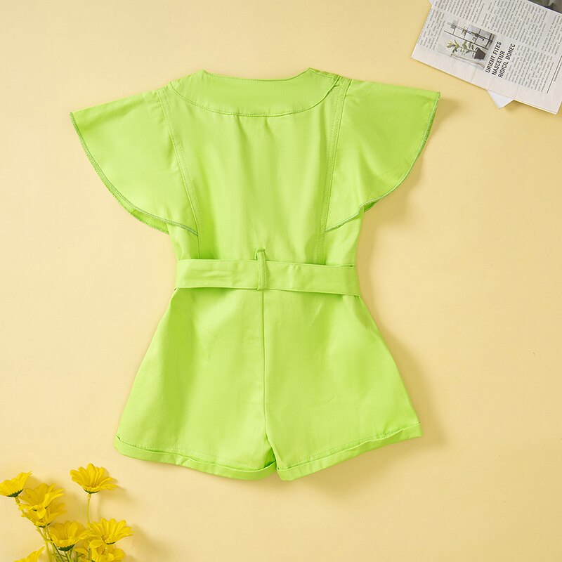 1-5Y-Kids-Girls-Playsuits-Baby-Summer-Clothing-Solid-Color-Fly-Sleeve-Zipper-Belted-Romper-Jumpsuit-3