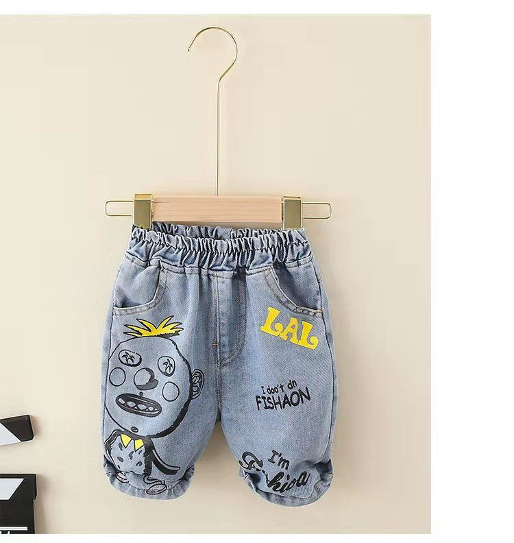 2-9Y-Summer-Baby-Boy-Clothes-Set-Outfits-2022-Kids-Clothing-Printed-T-shirt-Denim-Shorts-3