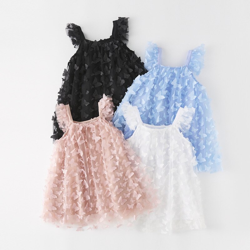 2022-Summer-New-Butterfly-3D-Embroidered-Chiffon-Girls-Dress-Cute-Sisters-Flying-Sleeve-Dress-Tulle-Sling-3