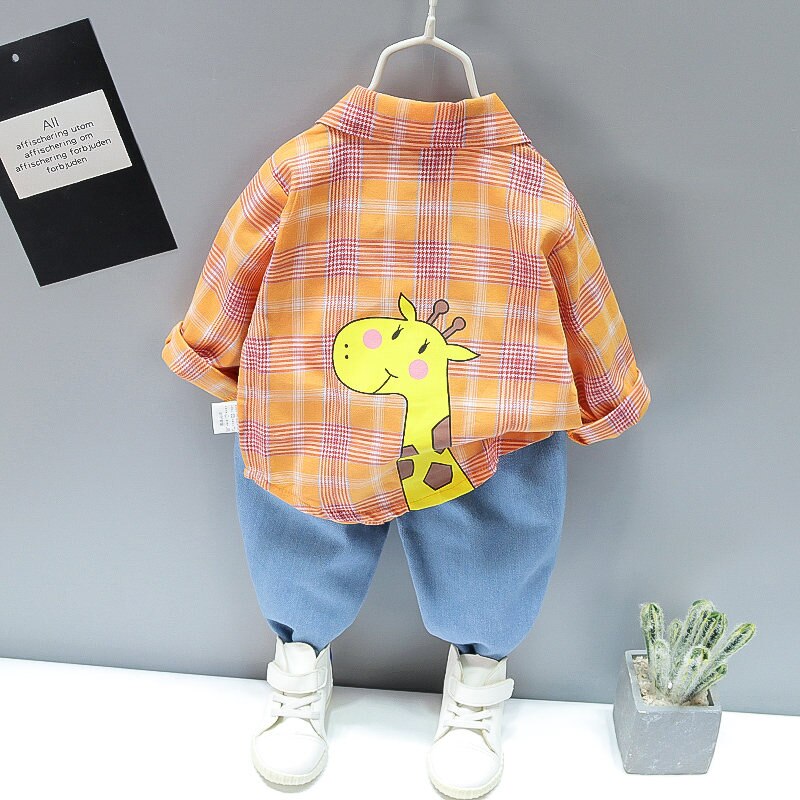 Autumn-Spring-Baby-Boy-Fashion-Cartoon-Clothing-Set-Kid-Suits-Set-Plaid-Shirt-Pants-2pcs-set-4