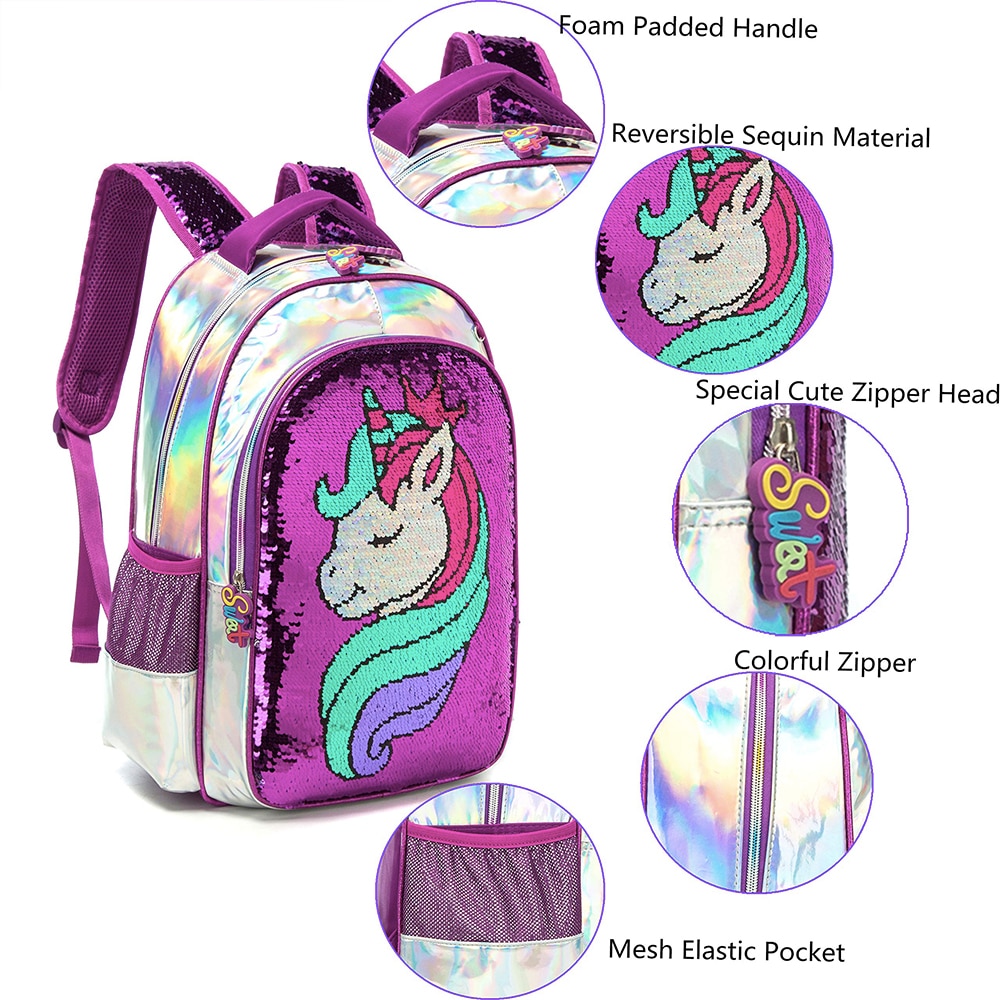 BIKAB-Unicorn-School-Bag-Double-Sided-Sequin-Backpack-Set-Lightweight-Kawaii-Backpack-Girl-Backpack-School-Supplies-3