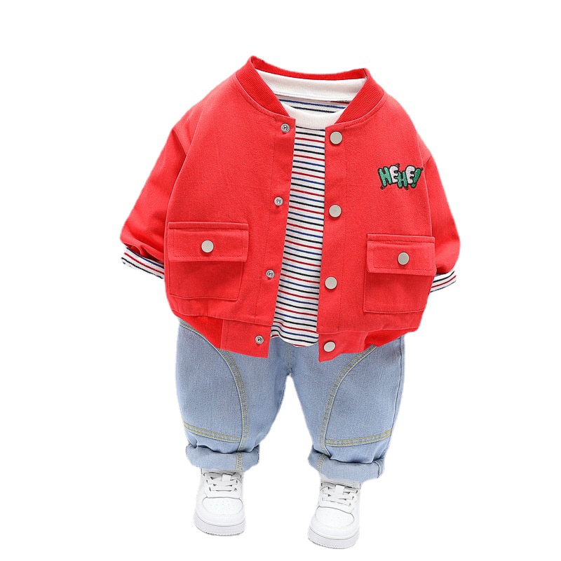 Baby-Boys-Girls-Clothing-Sets-2021-Spring-Autumn-Toddler-Cartoon-Dinosaur-Coats-Stripe-T-Shirt-Jeans-5