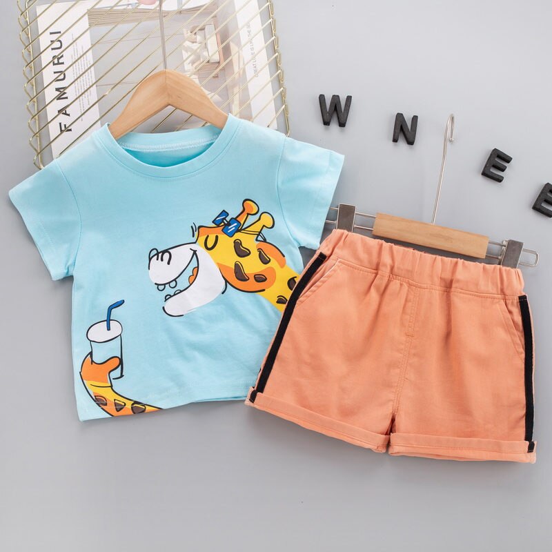Baby-Summer-Clothing-Toddler-Children-Sport-Boy-Short-Sleeve-Print-Giraffe-T-shirt-Shorts-Fashion-Infant-4