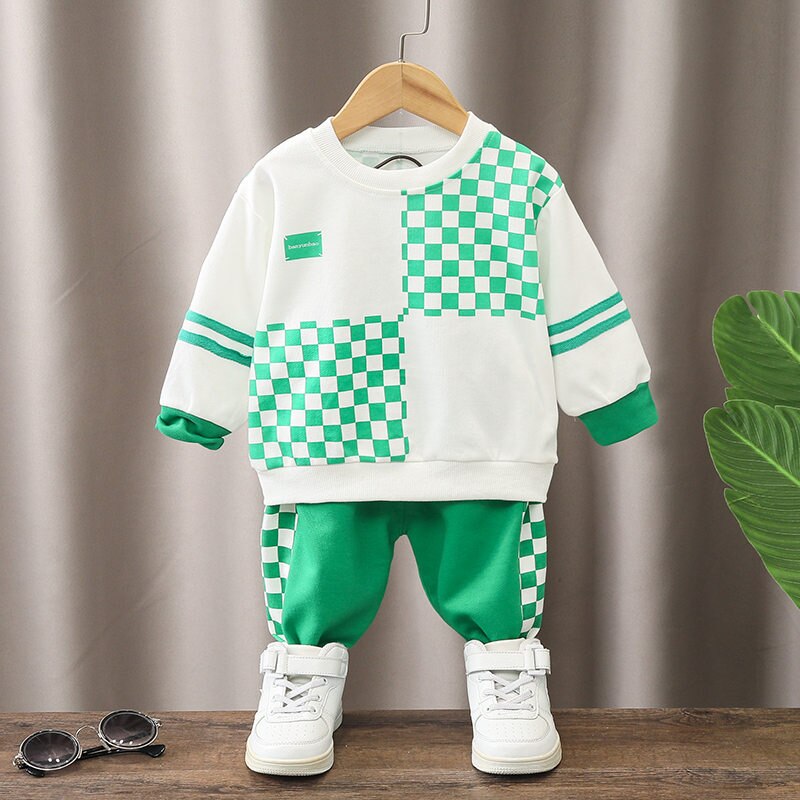 Baby-T-shirt-Pants-2Pcs-Suits-Toddler-Tracksuits-Children-Boys-Girls-Plaid-Style-Clothing-Sets-Kids-1