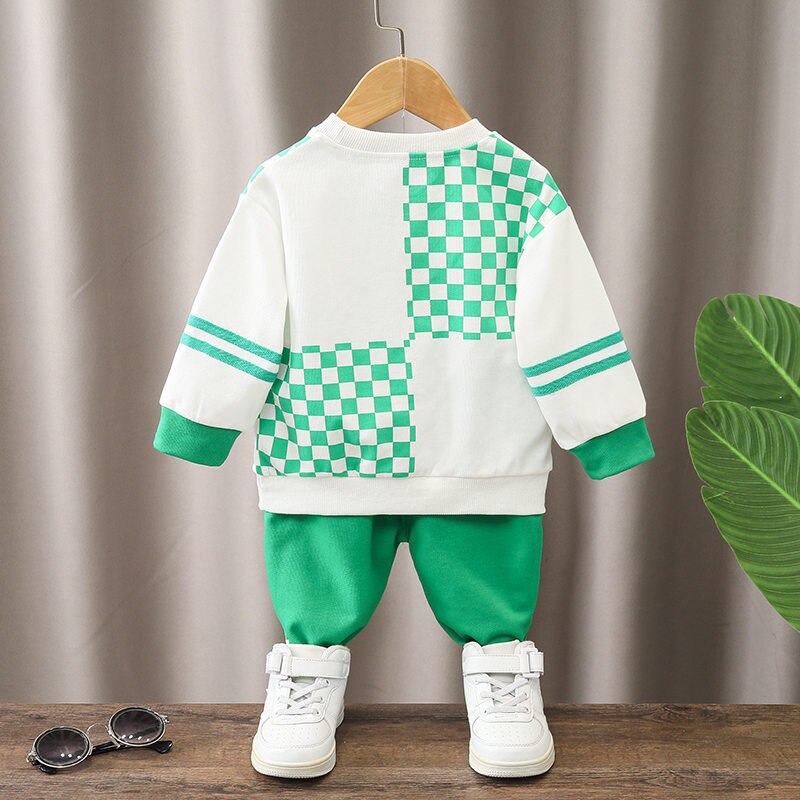 Baby-T-shirt-Pants-2Pcs-Suits-Toddler-Tracksuits-Children-Boys-Girls-Plaid-Style-Clothing-Sets-Kids-4