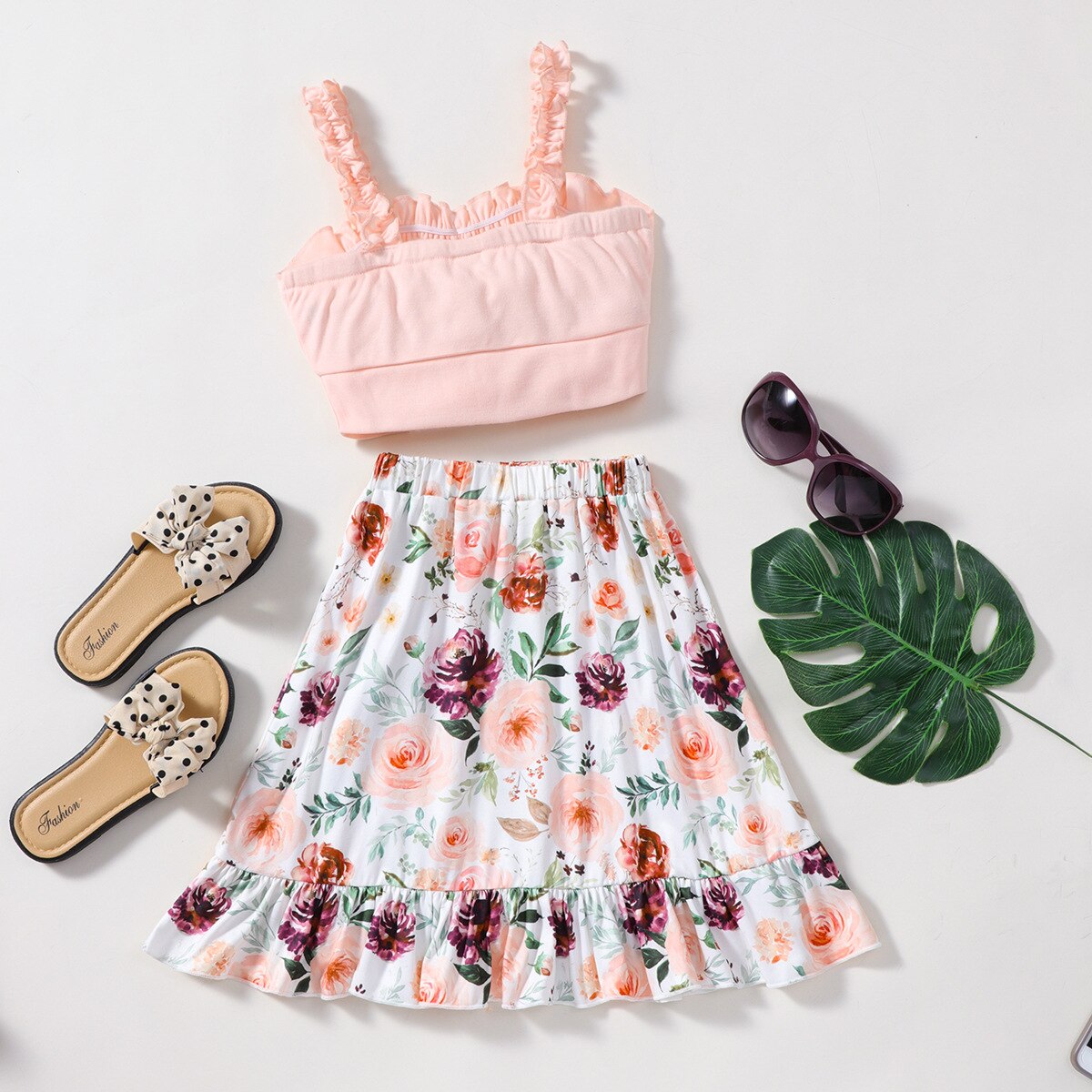 Children-Kid-Girls-Clothes-Set-Bow-Camisole-Floral-Skirt-Two-Piece-Outfits-Fashion-Cute-Toddler-Princess-1