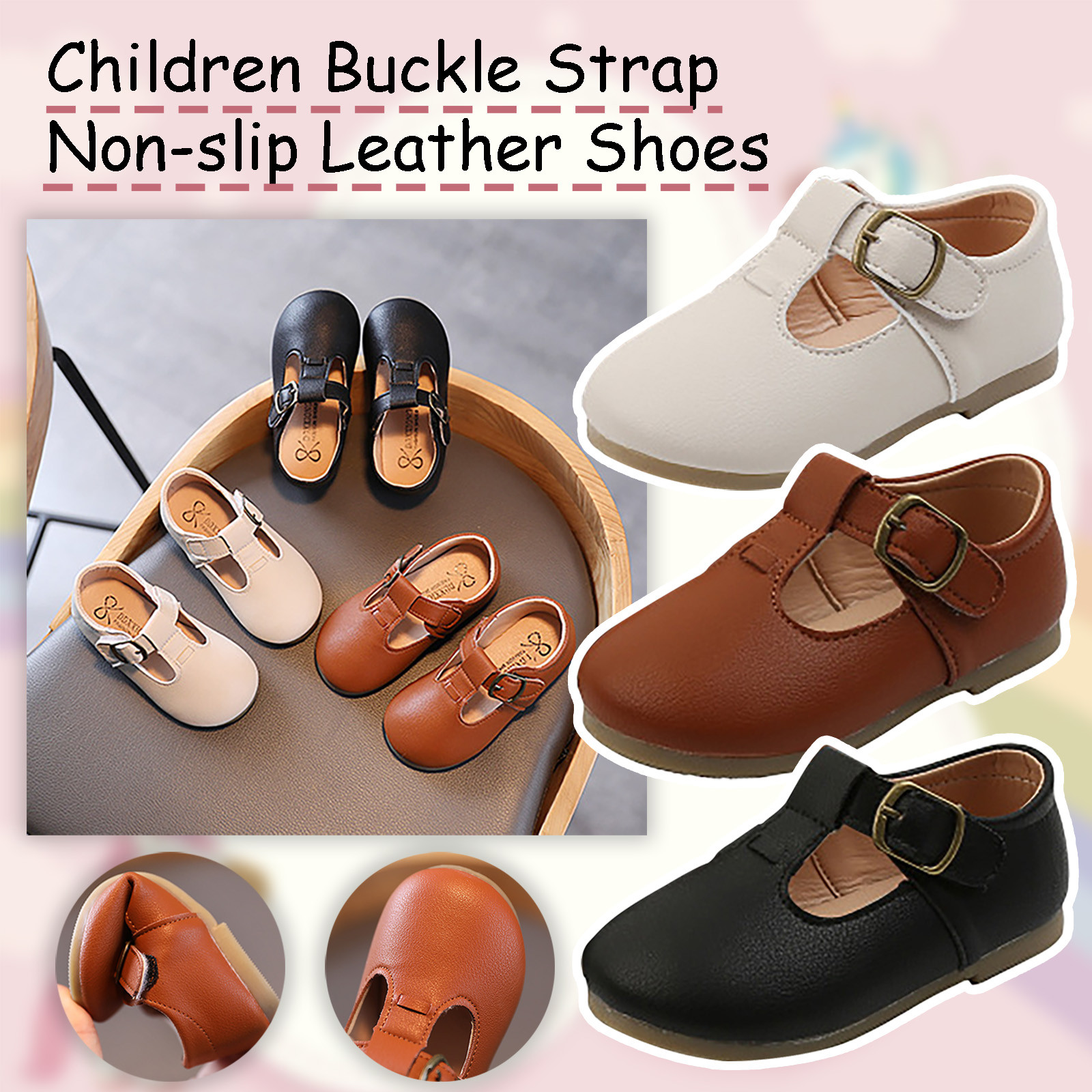Children-Leather-Shoes-Girls-Boys-Non-slip-T-Buckle-Strap-Flats-Baby-Shoes-Infant-First-Walkers-1
