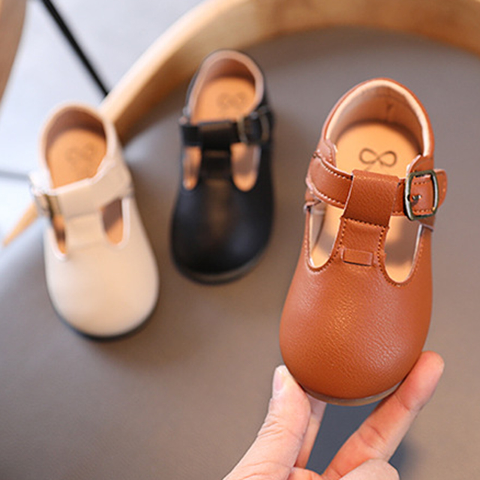 Children-Leather-Shoes-Girls-Boys-Non-slip-T-Buckle-Strap-Flats-Baby-Shoes-Infant-First-Walkers-4