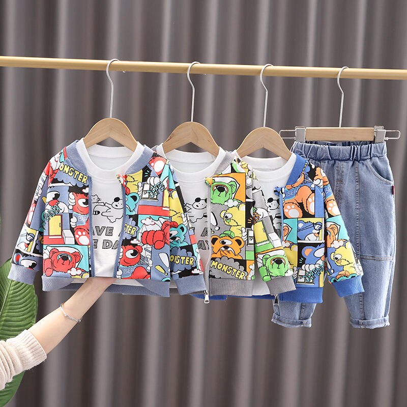 Children-Spring-Autumn-Baby-Boys-Girls-Clothes-Cartoon-Jacket-hoodies-T-Shirt-Pants-Bags-4Pcs-sets-4