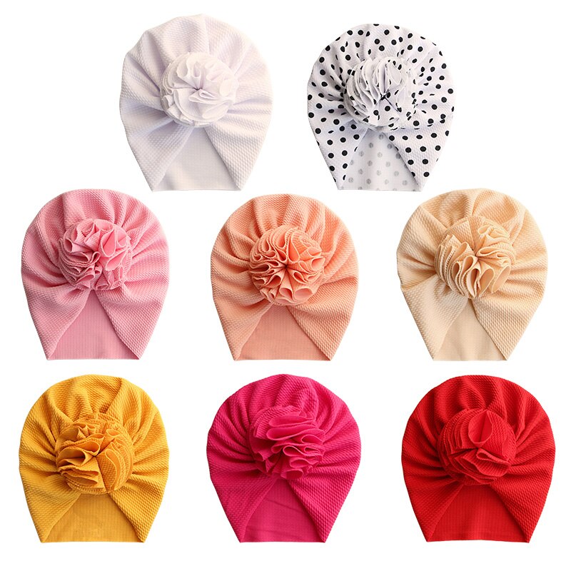 Cute-Flower-Baby-Girl-Indian-Hat-Solid-Color-Newborn-Infant-Cap-Beanies-Headwrap-Kids-Hat-Turban-3