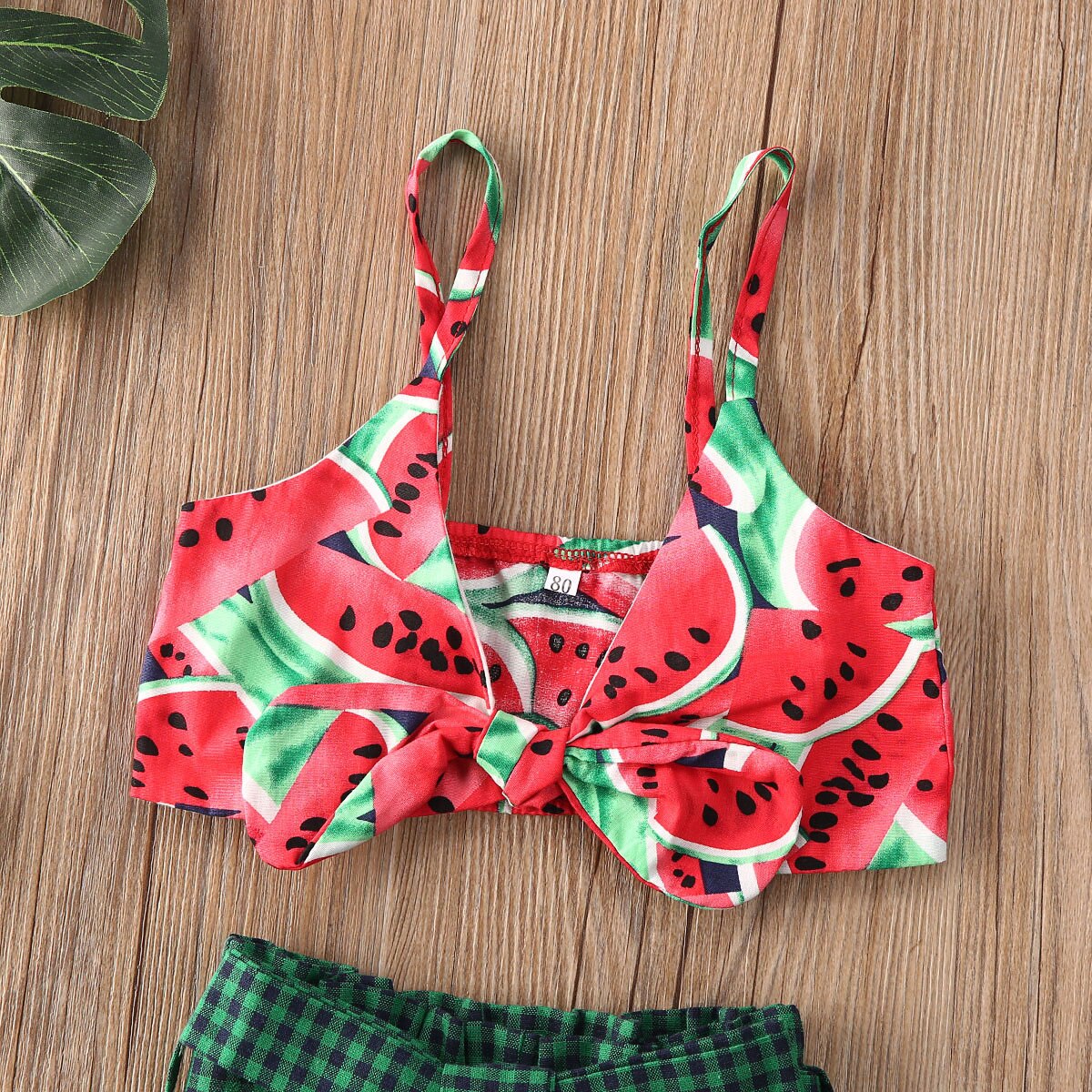Emmababy-Summer-Toddler-Baby-Girls-Clothes-Watermelon-Bow-Vest-Crop-Tops-Shirt-Plaid-Short-Pants-Outfits-1