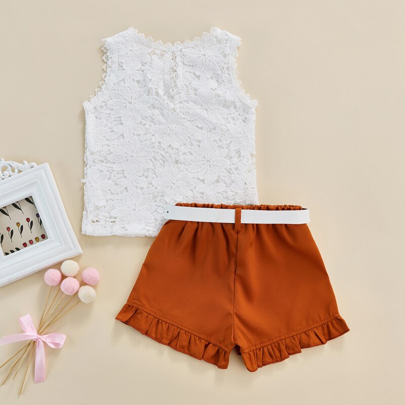 Fashion-Girls-Clothes-Flower-Pattern-Round-Collar-Sleeveless-Lace-Tops-Flouncing-Shorts-Belt-3Pcs-Toddlers-Sweet-1