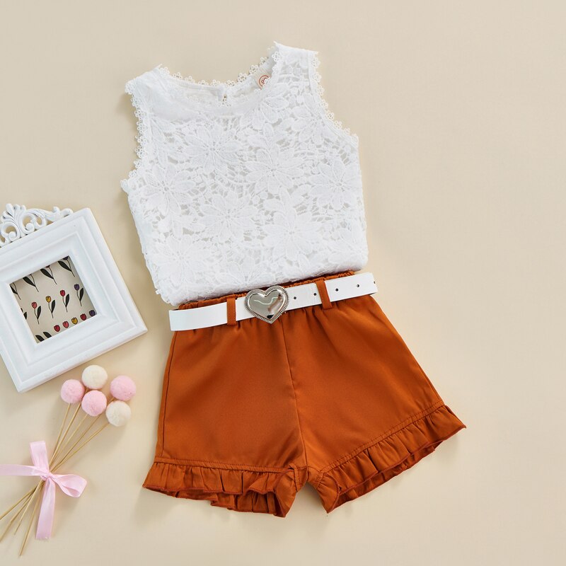 Fashion-Girls-Clothes-Flower-Pattern-Round-Collar-Sleeveless-Lace-Tops-Flouncing-Shorts-Belt-3Pcs-Toddlers-Sweet-2