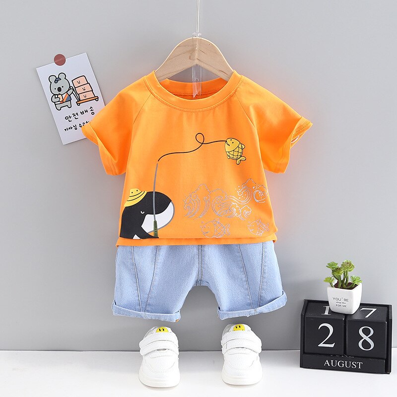 Fashion-Toddler-Boy-Summer-Clothes-Casual-Sports-Suit-Cotton-Cartoon-Whale-Doodle-Top-Short-Sleeve-Shorts-1