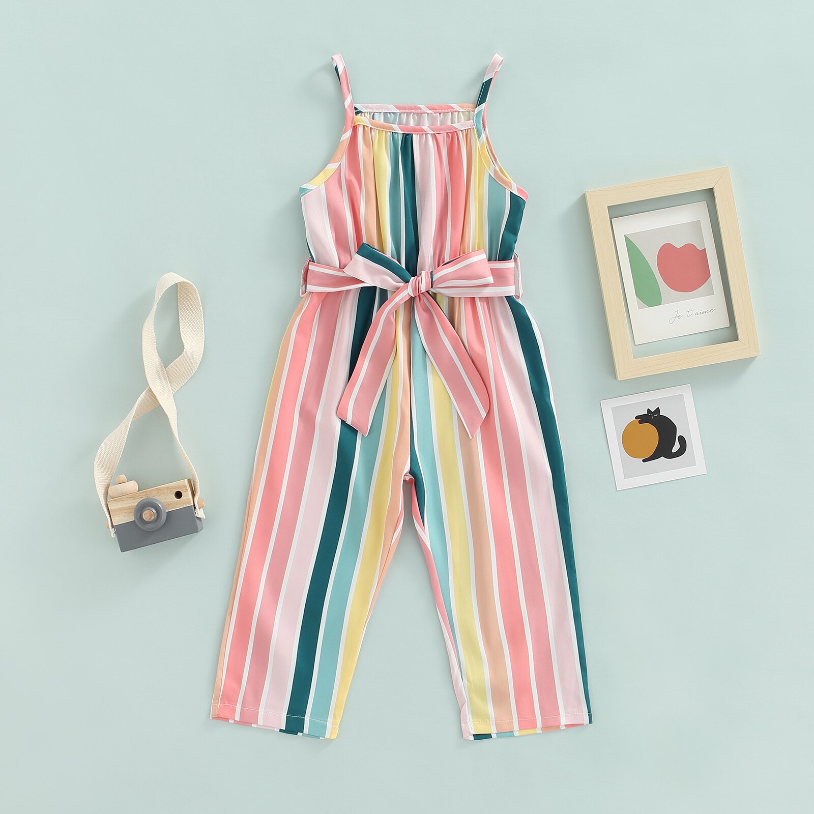 Fashionable-Little-Girl-Jumpsuit-Spaghetti-Square-Neck-Sleeveless-Stripe-Pattern-Bow-Knot-Waist-Belt-Loose-Long-3