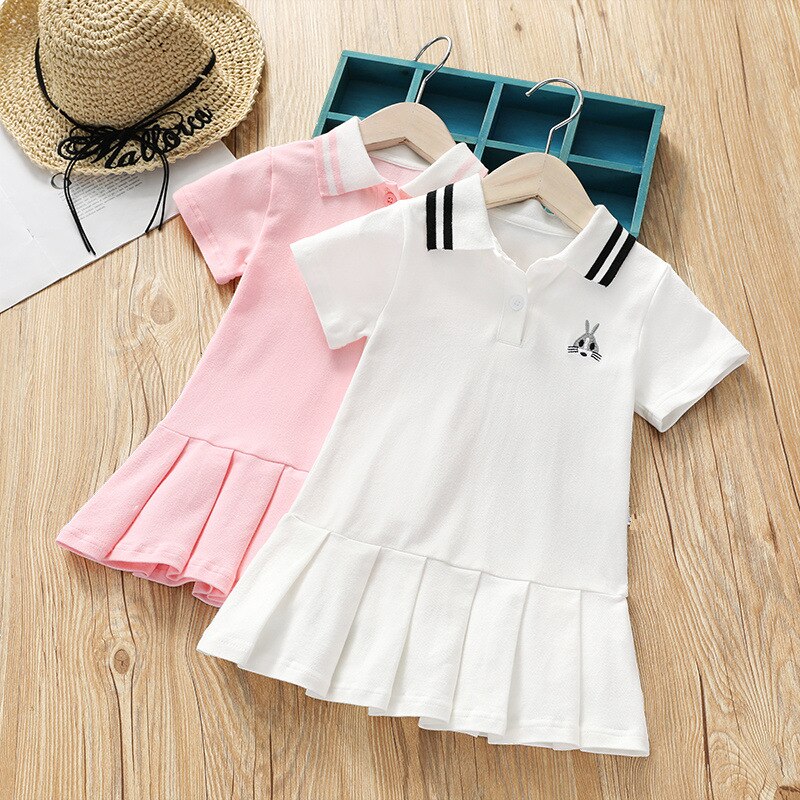 Girls-Polo-Skirt-and-Medium-sized-Children-s-Cotton-Short-sleeved-Princess-Skirt-Kids-Dresses-for-1