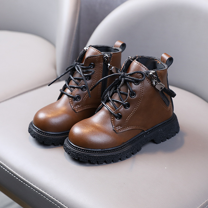 Handsome-Classic-Brown-Toddler-Girl-Combat-Boots-Fashion-Chain-Ankle-Boots-for-Boy-Platform-Little-Kids-1