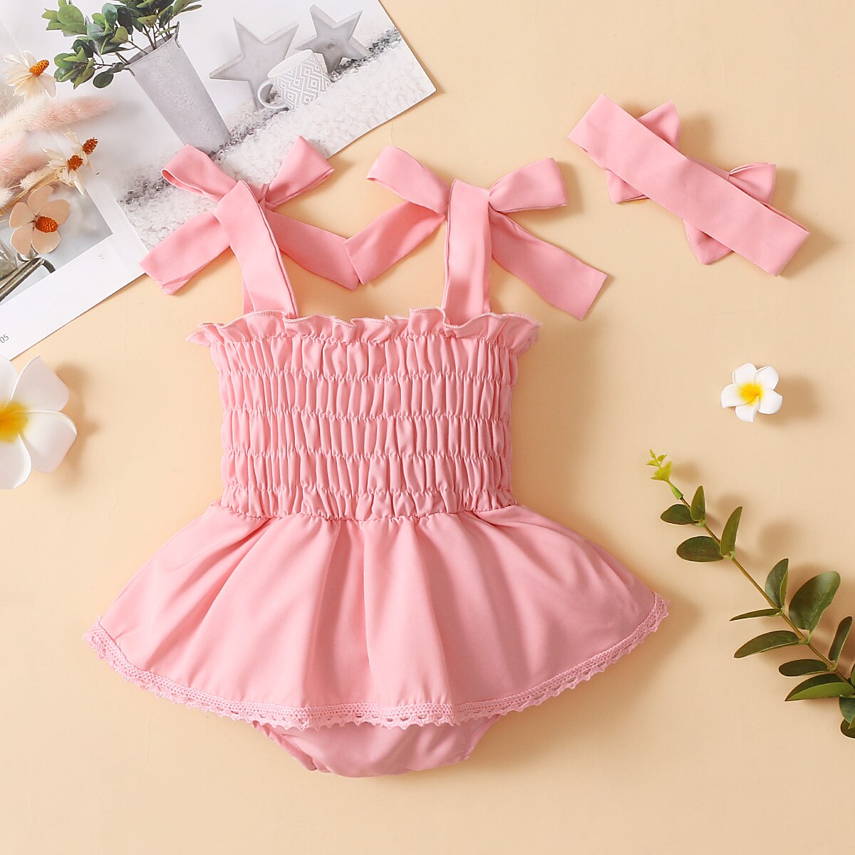 Infant-Newborn-Baby-Girls-Bodysuits-Dress-Elastic-Solid-Bowknot-Strap-Jumpsuit-Summer-Outfits-Tutu-Outfits-With-2