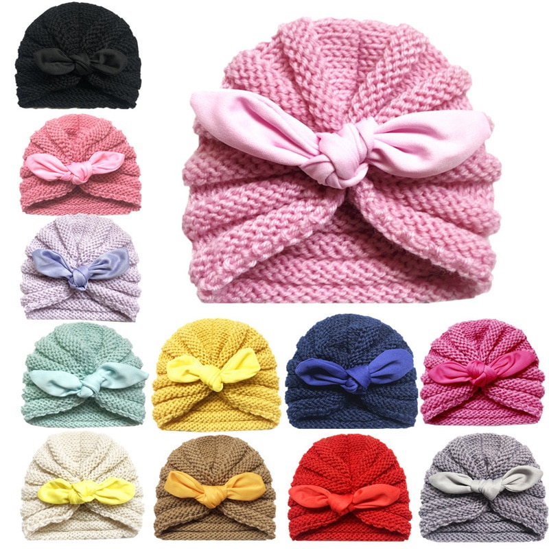 Knitted-Winter-Baby-Hat-for-Girls-Candy-Color-Bonnet-Enfant-Baby-Beanie-Turban-Hats-Newborn-Baby-2