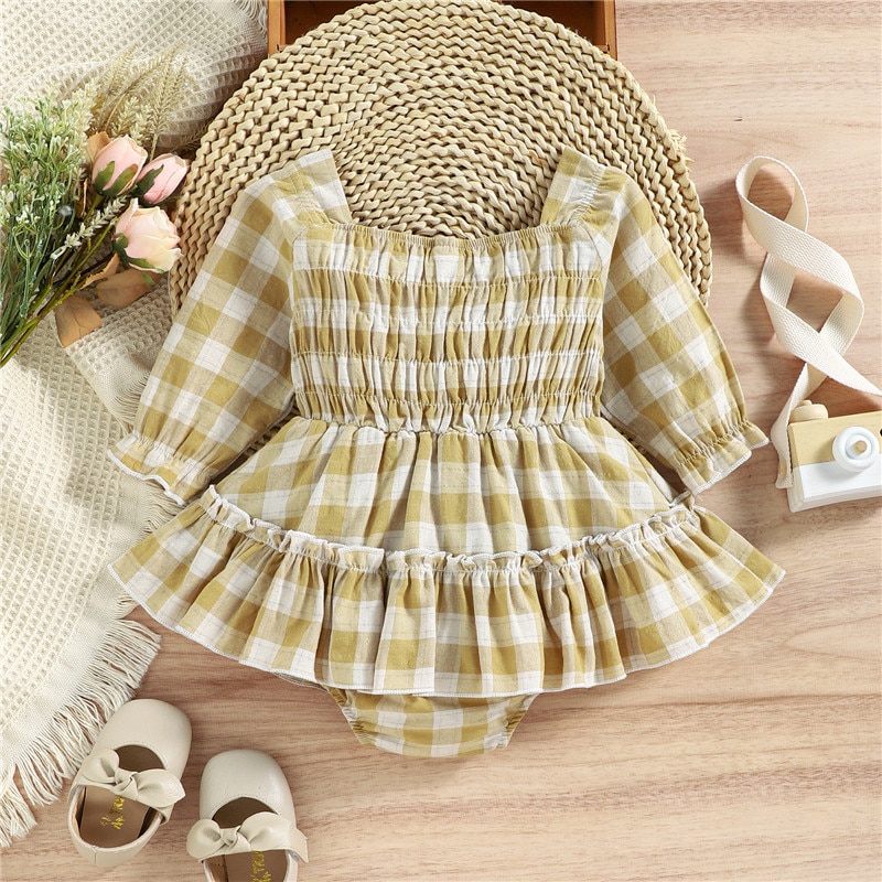 Lovely-Autumn-Newborn-Baby-Girls-Rompers-Dress-0-24M-Princess-Infant-Girls-Plaid-Print-Long-Sleeve-1