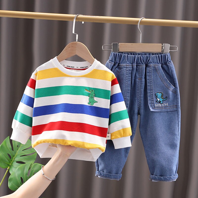 New-Autumn-Baby-Rainbow-T-shirt-Pants-2Pcs-Suit-Toddler-Tracksuits-Children-Boys-Girls-Sport-With-4