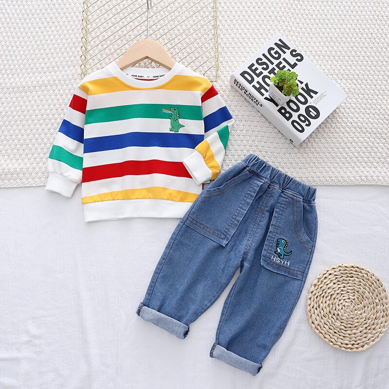 New-Autumn-Baby-Rainbow-T-shirt-Pants-2Pcs-Suit-Toddler-Tracksuits-Children-Boys-Girls-Sport-With-5