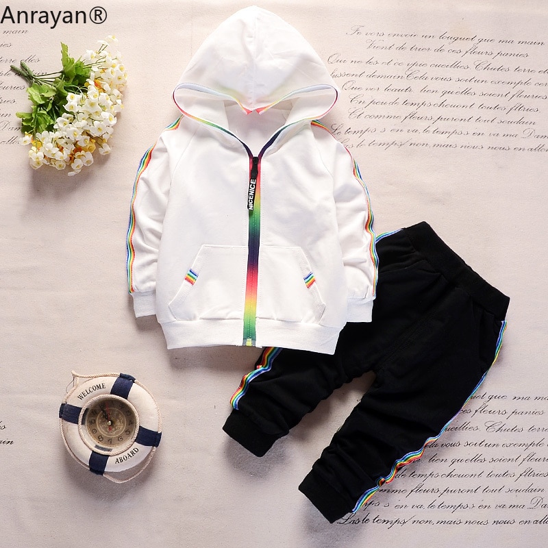 New-Spring-Baby-Casual-Tracksuit-Children-Boys-Girls-Hooded-Jacket-Pants-2Pcs-Kids-Suit-Cotton-Infant-4