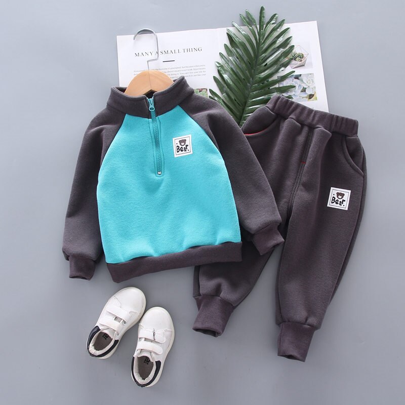 New-Winter-Children-Thicken-Casual-Clothes-Baby-Boys-Girls-Cotton-T-Shirt-Pants-2Pcs-Sets-Kids-1
