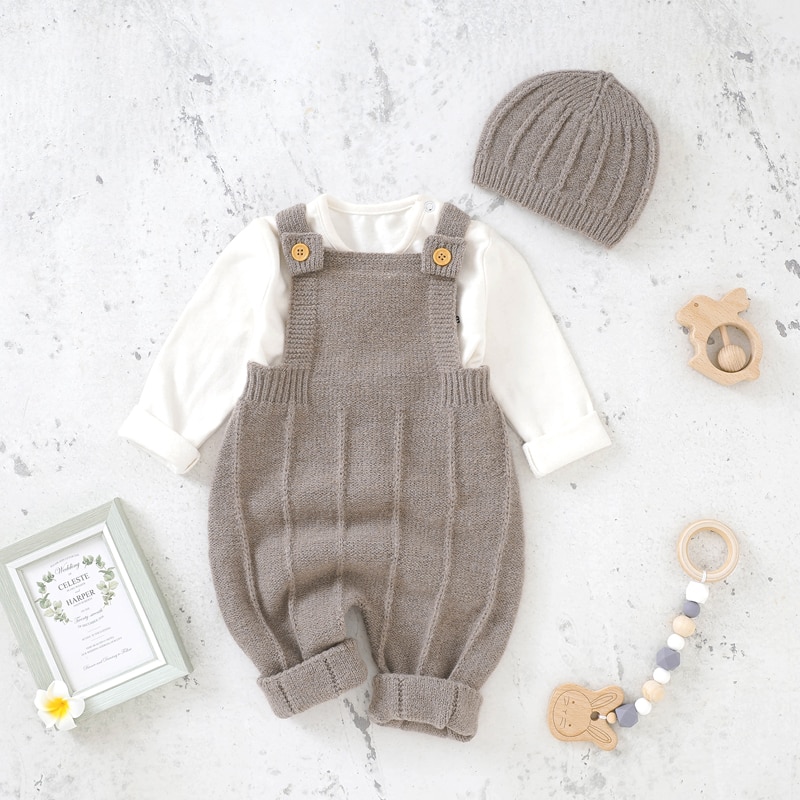 Newborn-Baby-Romper-Knitted-Infant-Girl-Boy-Jumpsuit-Solid-Outfits-Sleeveless-Toddler-Children-Clothing-Hat-2PC-1