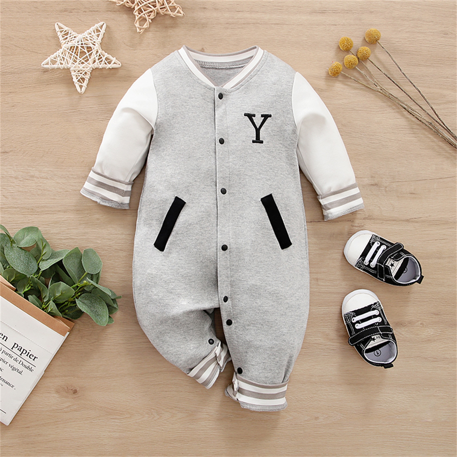 PatPat-100-Cotton-Baby-Boy-Clothes-New-Born-Girl-Overalls-Jumpsuit-Romper-Infant-Newborn-Letter-Embroidered-2