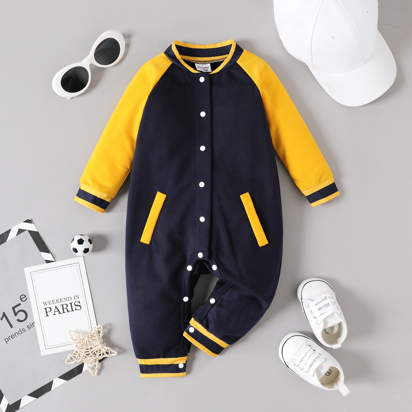 PatPat-Baby-Boy-Colorblock-Raglan-sleeve-Snap-Jumpsuit-Long-sleeve-Romper-for-Baby-Boys-Clothes-4